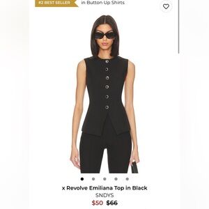 Chic Black Sleeveless Top with Gold Accents